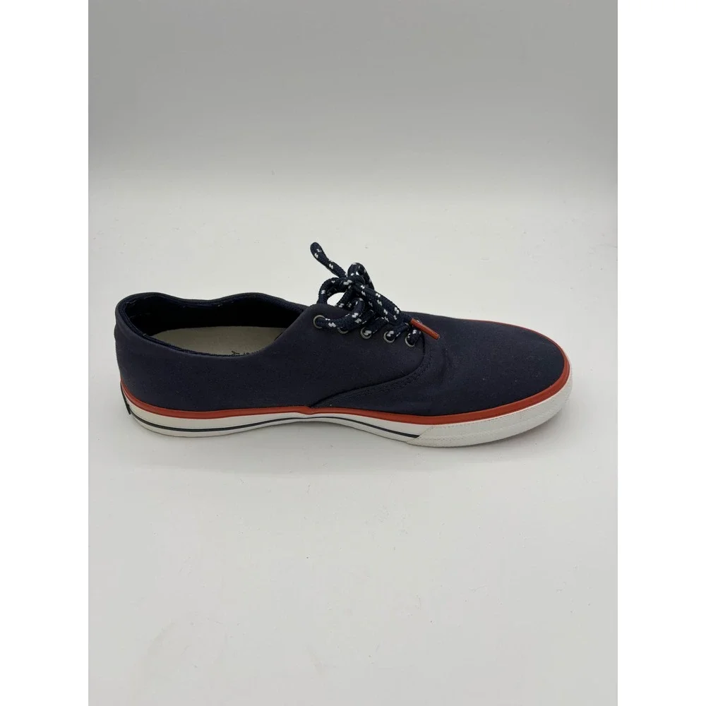 Sperry Sailing Club Mens 9 M Navy Blue Red Trim Canvas Deck Shoes STS17697